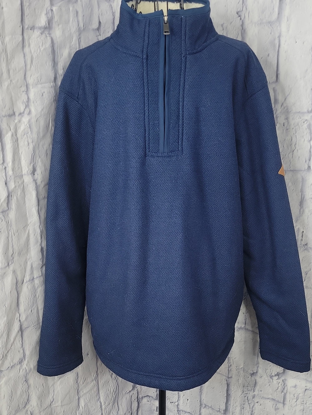 Orvis‎ Large Navy Fleece Lined Quarter Zip Pullover Outdoor